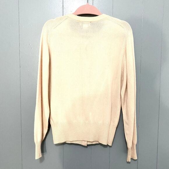 Vintage Sutton Studio Cashmere Baby Pink Knotted Gold Buttons Classic Cardigan M - Picture 5 of 6